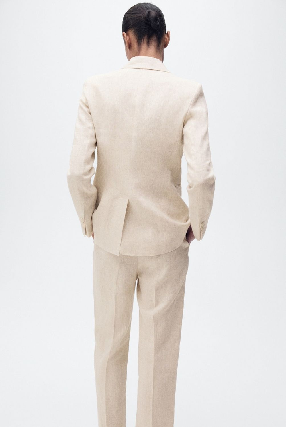 MANGO - Blazer Traje Lino Mujer Mango