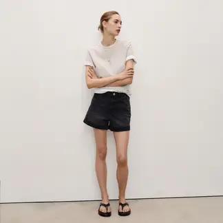 MANGO - Shorts Denim Mom-Fit Tiro Alto Mujer