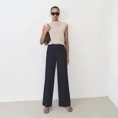 MANGO - Pantalón Denim Wideleg Mujer