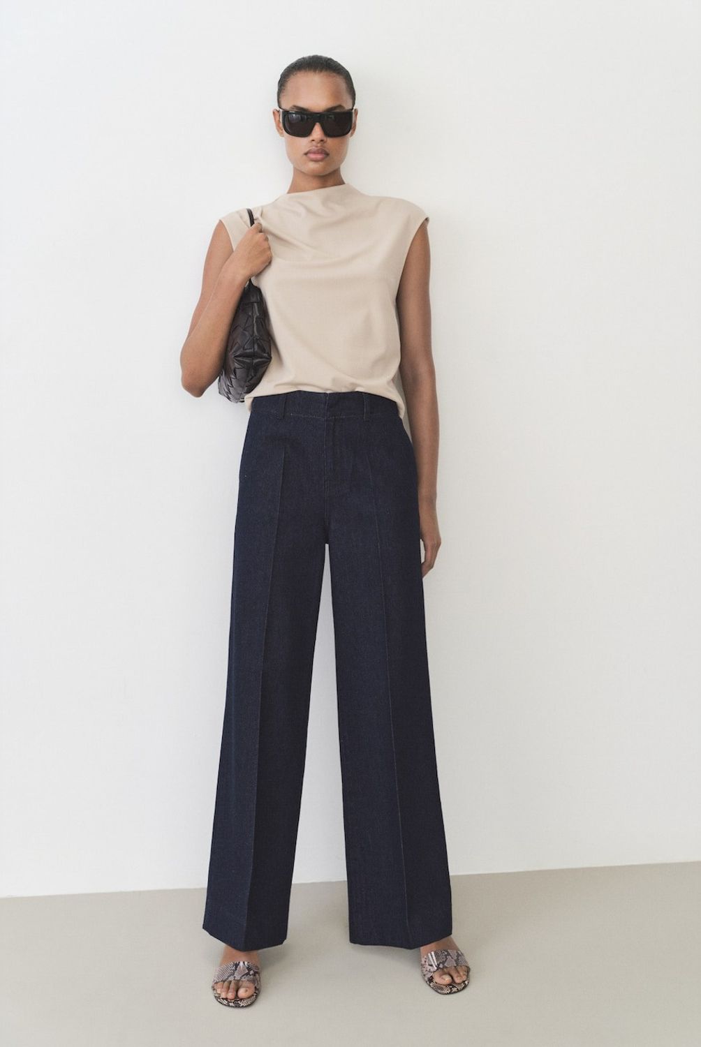 MANGO - Pantalón Denim Wideleg Mujer Mango