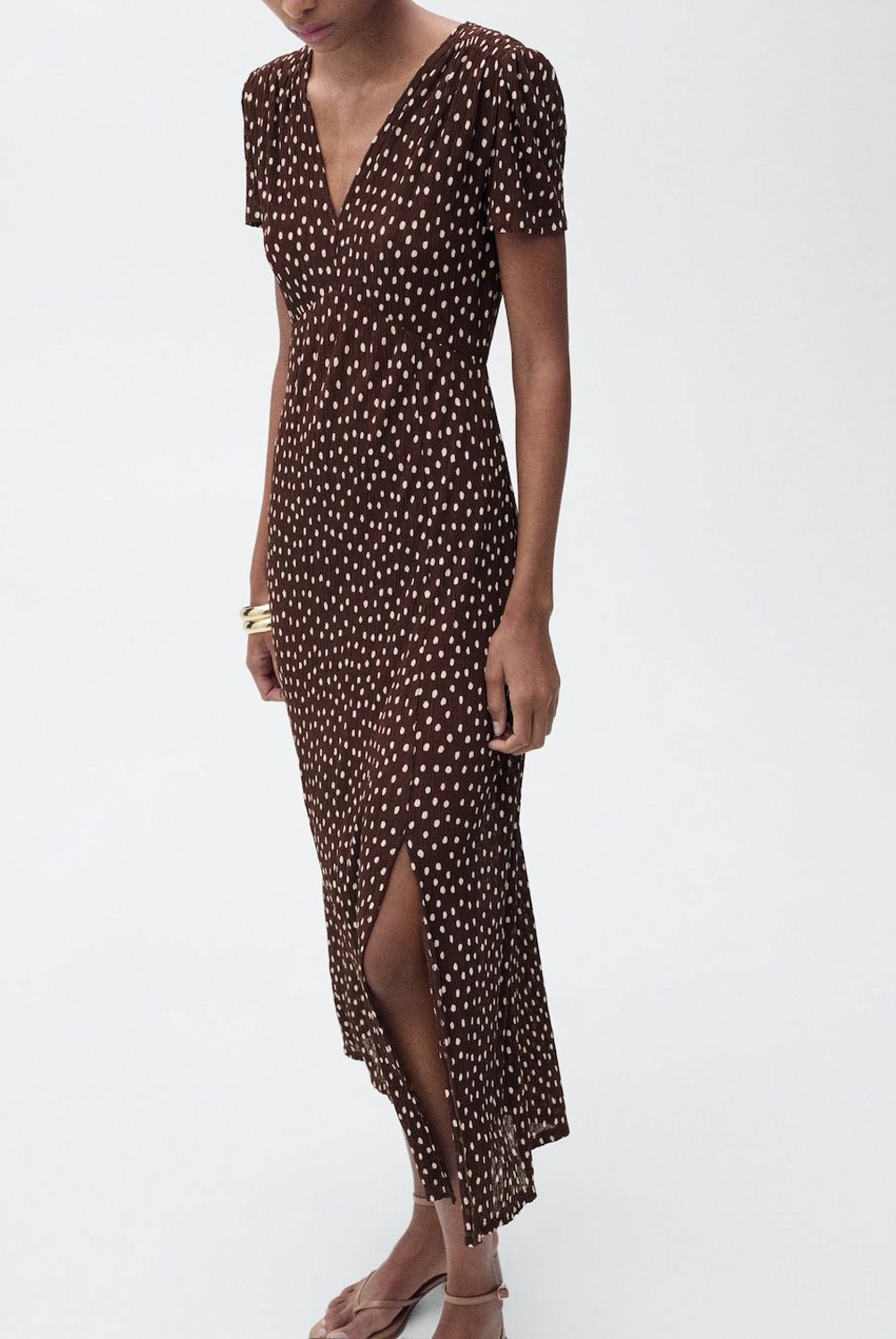 MANGO - Vestido Midi Estampado Mujer Mango