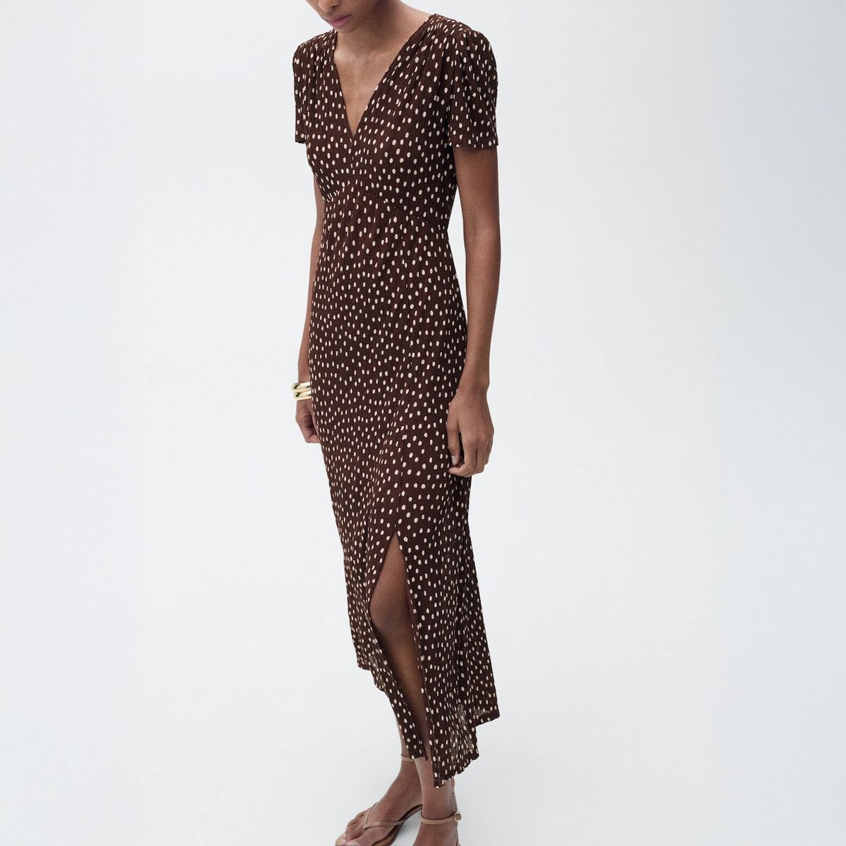 MANGO - Vestido Midi Estampado Mujer Mango