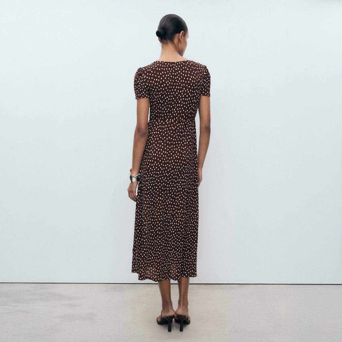 MANGO - Vestido Midi Estampado Mujer Mango