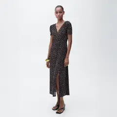 MANGO - Vestido Midi Estampado Mujer