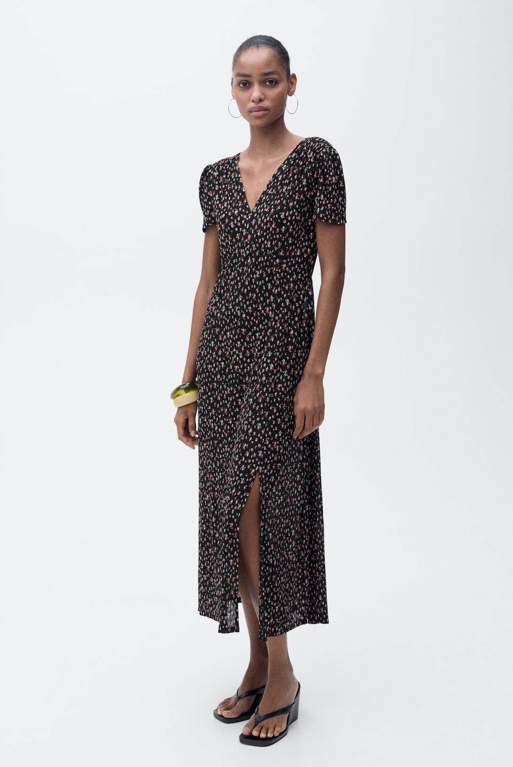 MANGO - Vestido Midi Estampado Mujer Mango