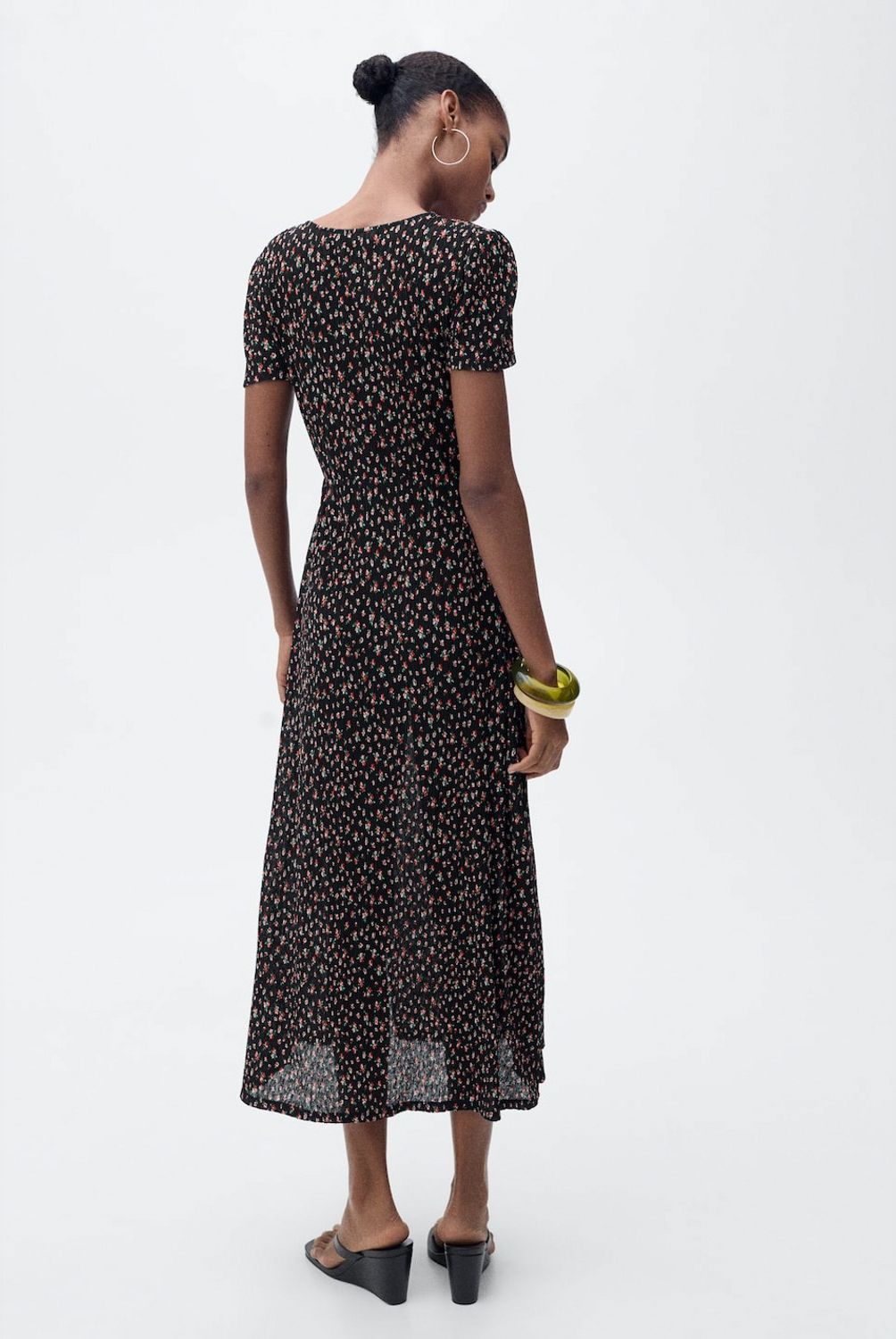 MANGO - Vestido Midi Estampado Mujer Mango