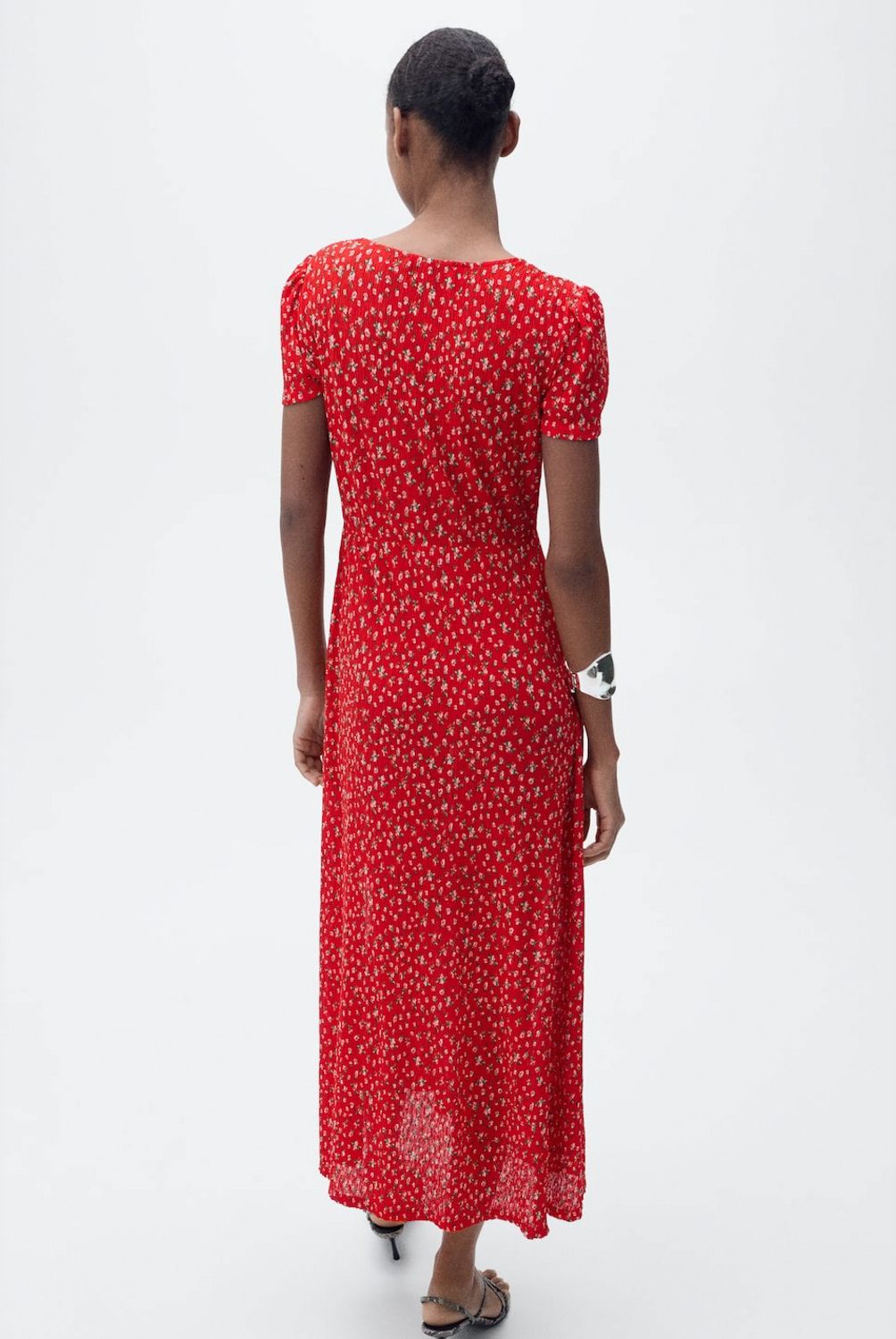 MANGO - Vestido Midi Estampado Mujer Mango