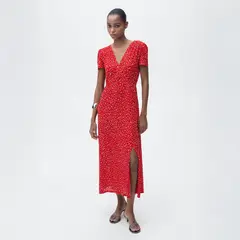 MANGO - Vestido Midi Estampado Mujer