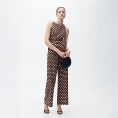 MANGO - Enterito Lino Topos Cinturón Mujer