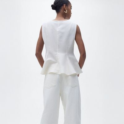 Imagen 2 del producto Top Entallado Mezcla Lino Mujer