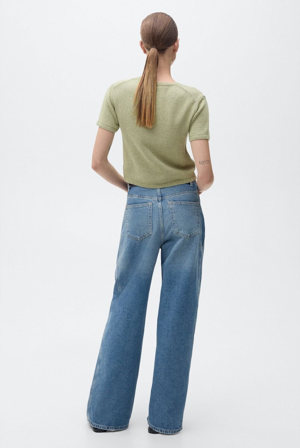 MANGO - Polera Algodón Punto Manga Corta Mujer Mango