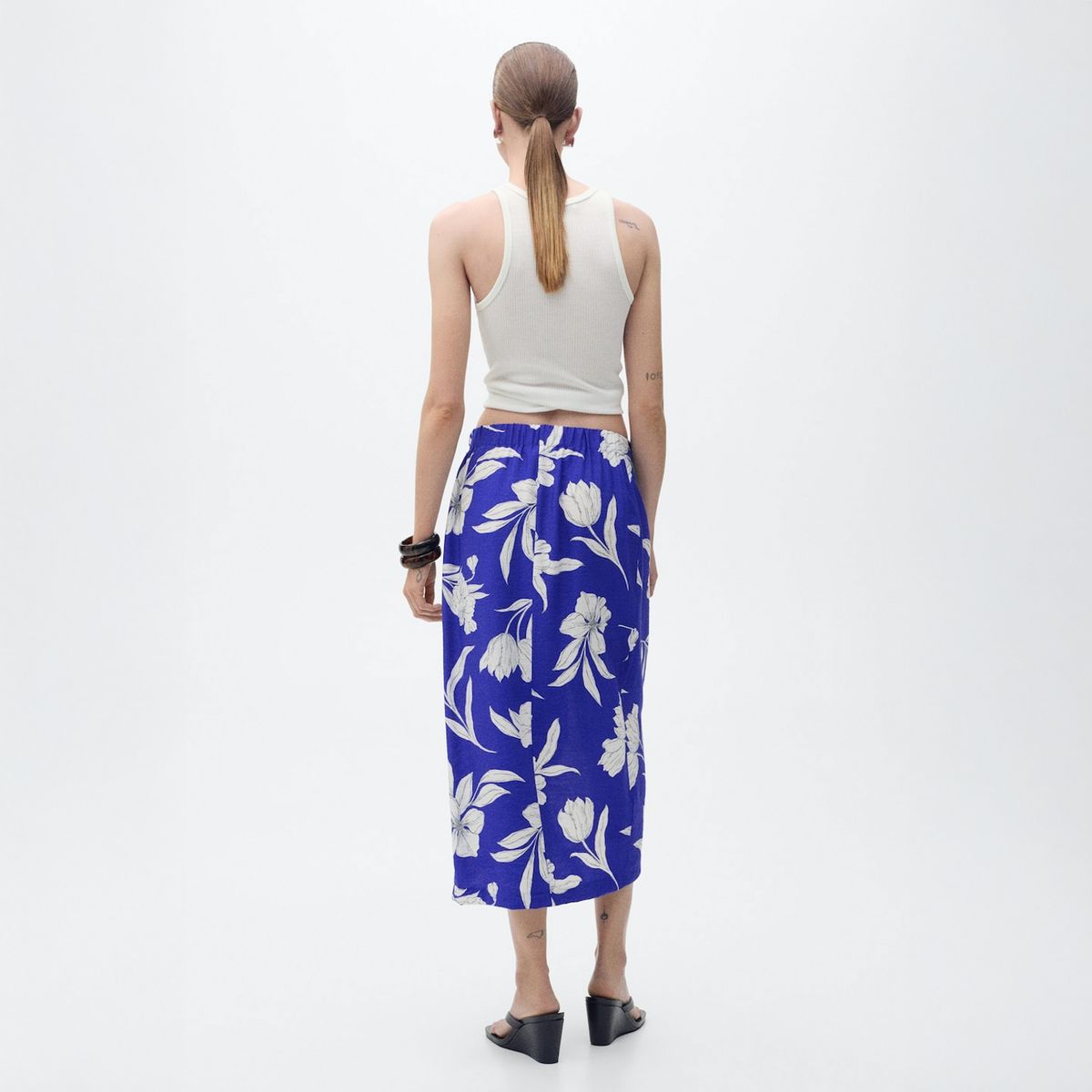 MANGO - Falda Pareo Floral Mujer Mango