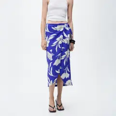 MANGO - Falda Pareo Floral Mujer