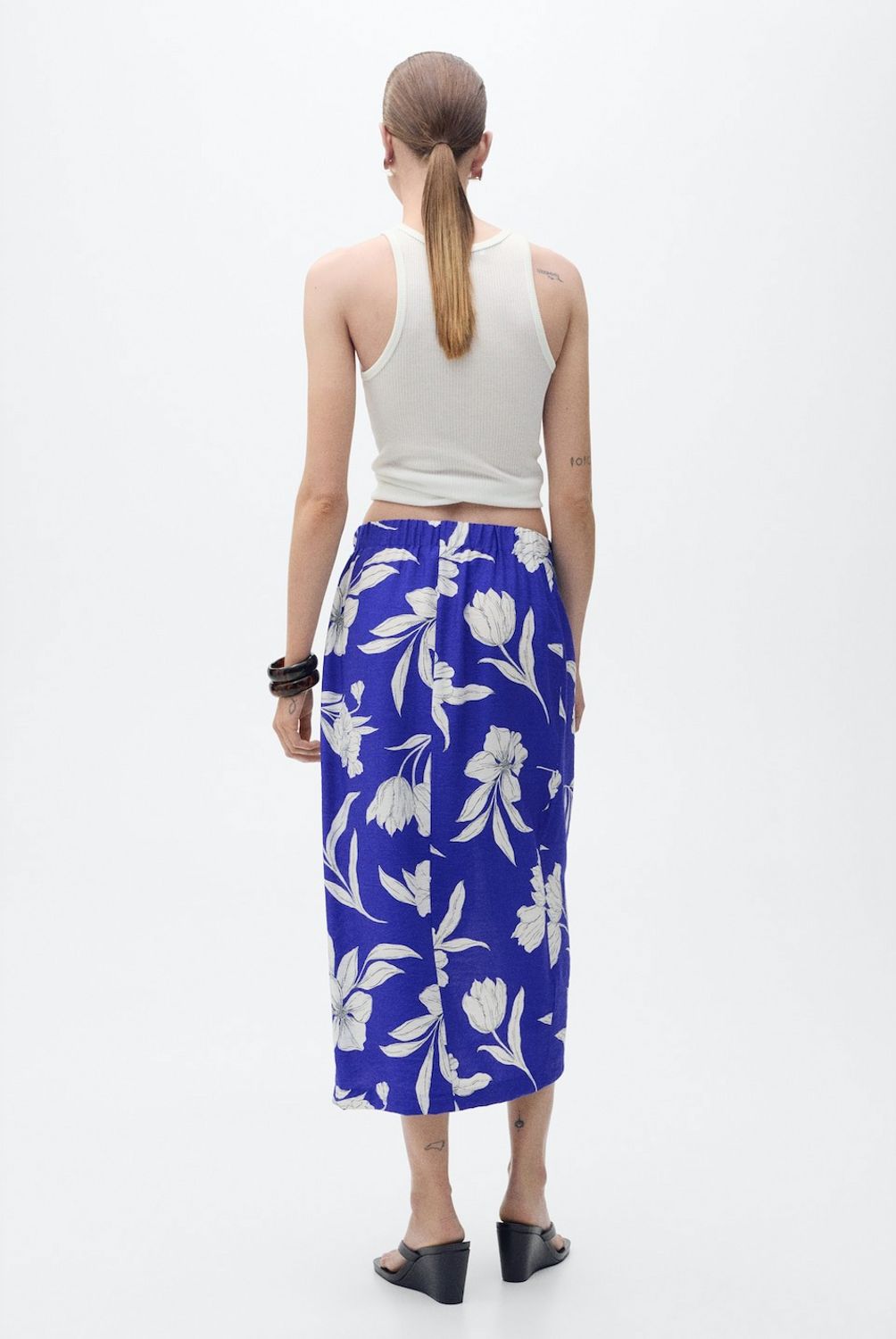 MANGO - Falda Pareo Floral Mujer Mango