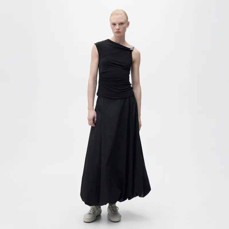MANGO - Top Asimétrico Aplique Metálico Mujer Mango