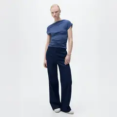 MANGO - Top Asimétrico Drapeado Mujer