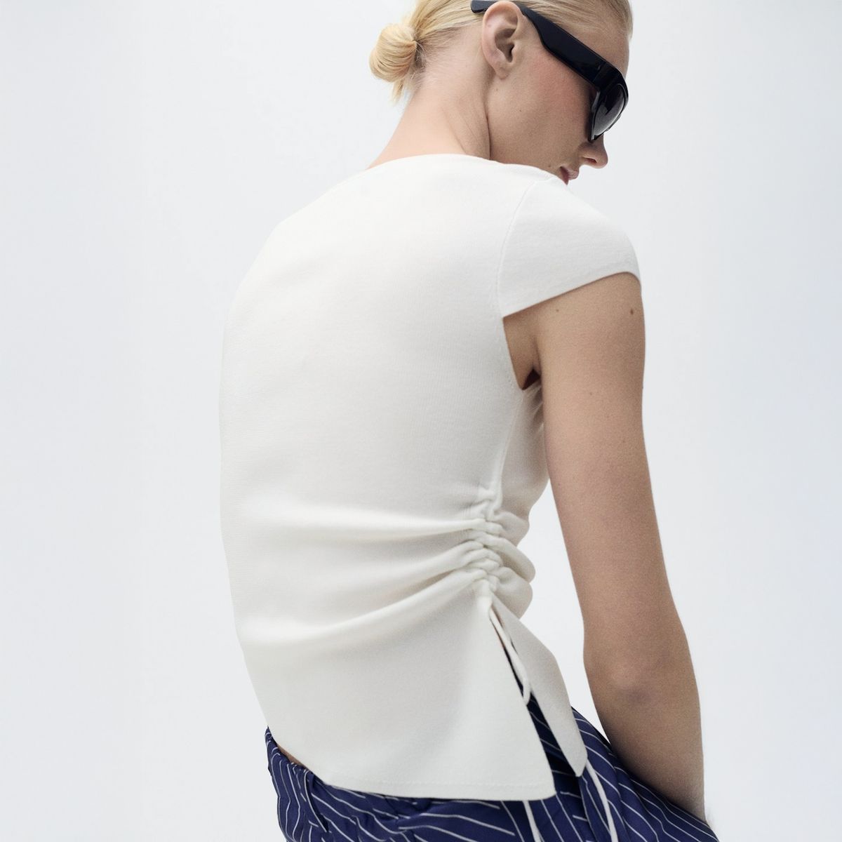 MANGO - Polera Punto Bajo Asimétrico Mujer Mango