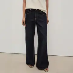 MANGO - Jeans Wideleg Tiro Bajo Rinse Wash Mujer