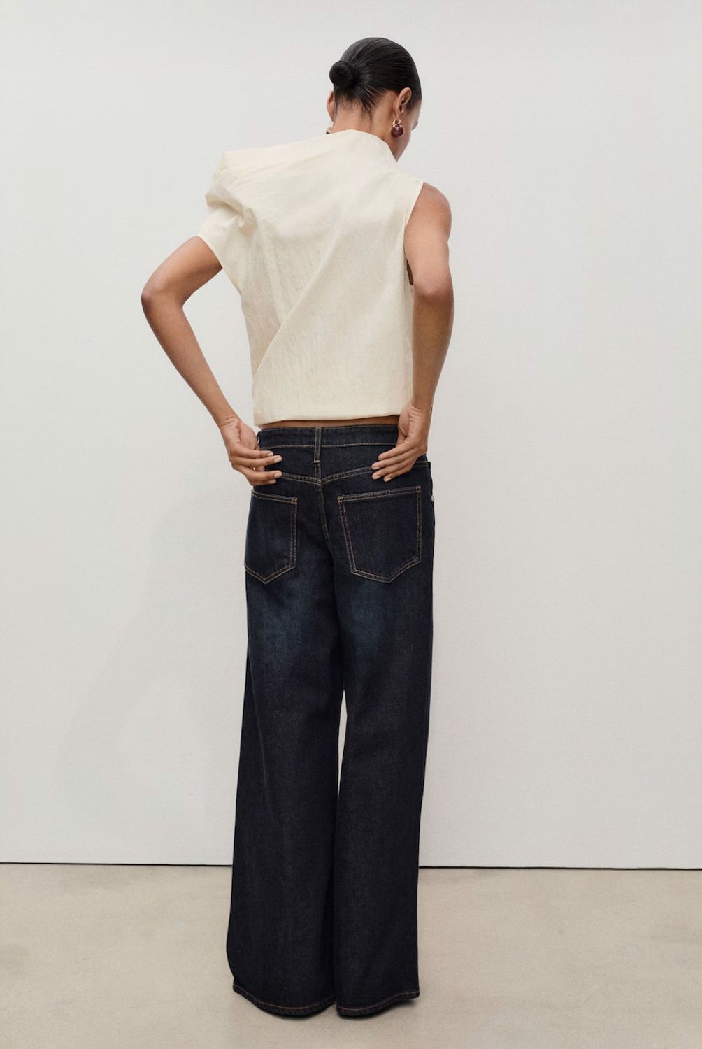 MANGO - Jeans Wideleg Tiro Bajo Rinse Wash Mujer Mango
