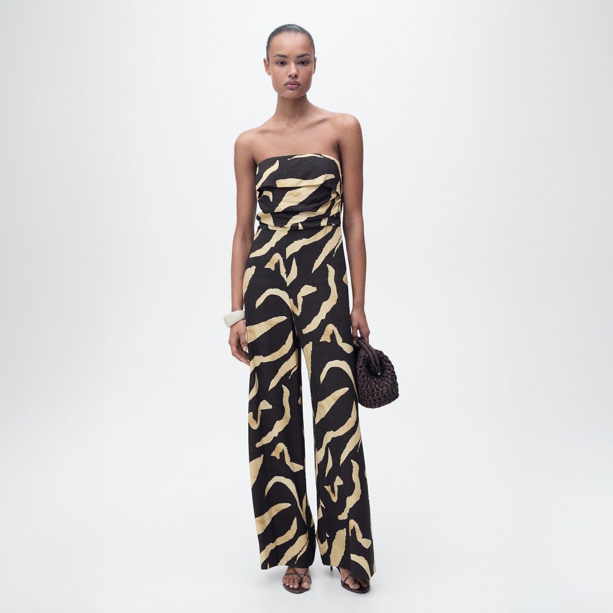 MANGO - Enterito Palabra De Honor Estampado Mujer Mango