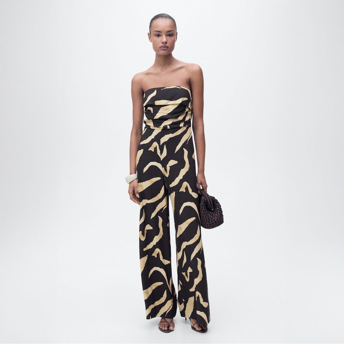 MANGO - Enterito Palabra De Honor Estampado Mujer Mango