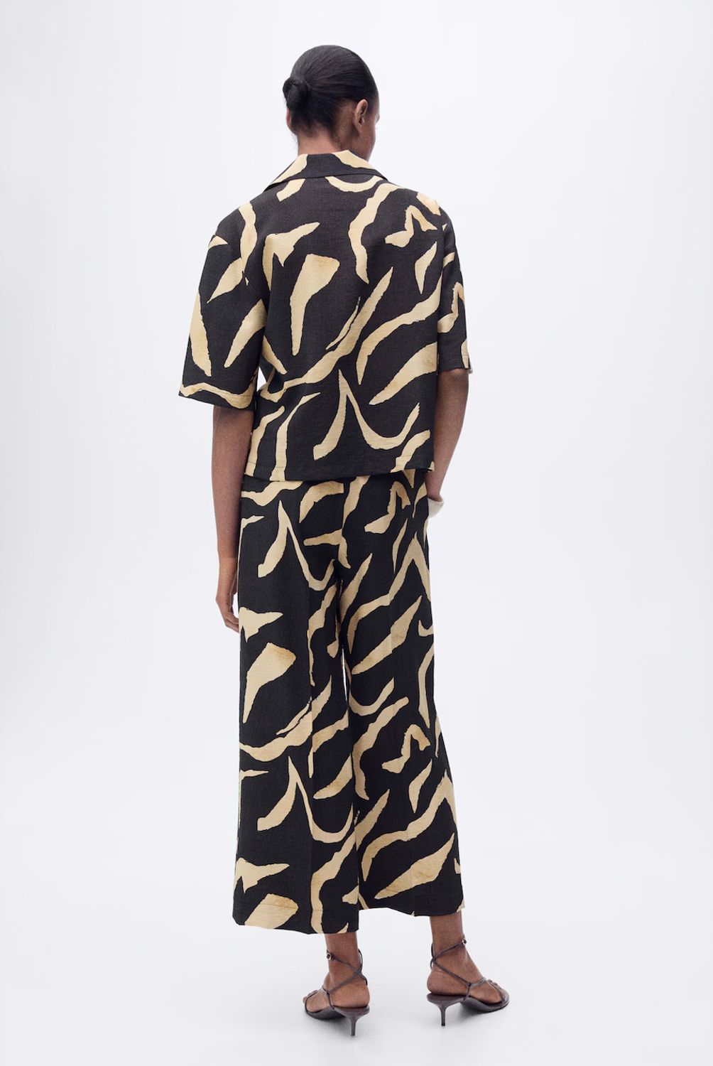 MANGO - Pantalón Recto Estampado Cinturón Mujer Mango