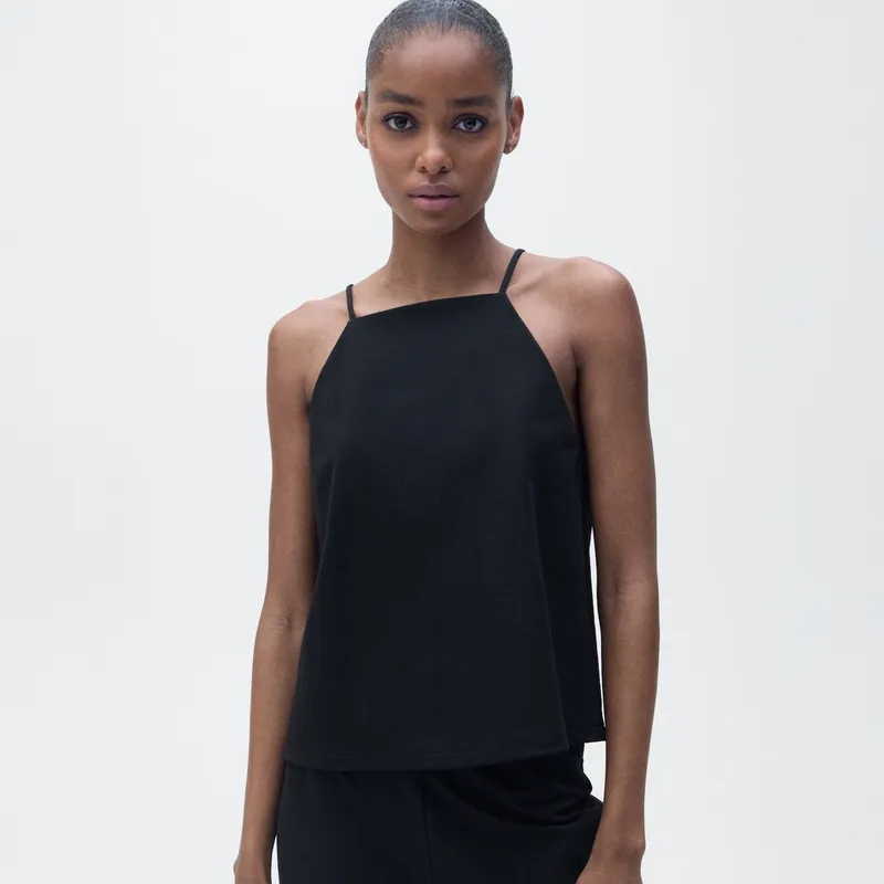 MANGO - Top Algodón Cuello Halter Mujer Mango