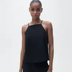 MANGO - Top Algodón Cuello Halter Mujer