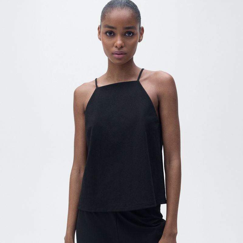 MANGO - Top Algodón Cuello Halter Mujer Mango