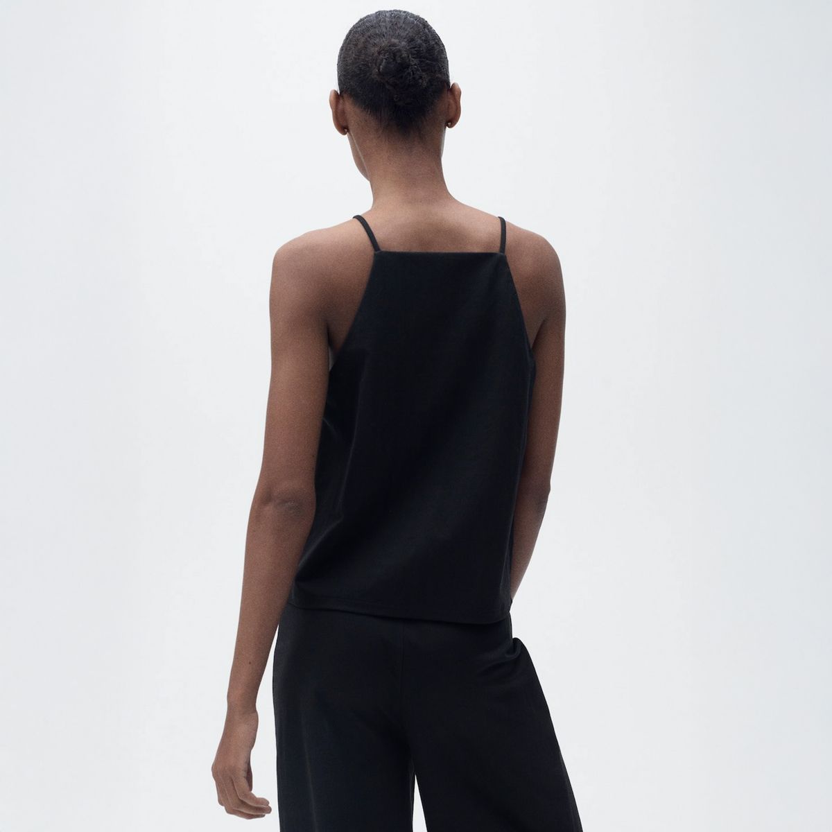 MANGO - Top Algodón Cuello Halter Mujer Mango