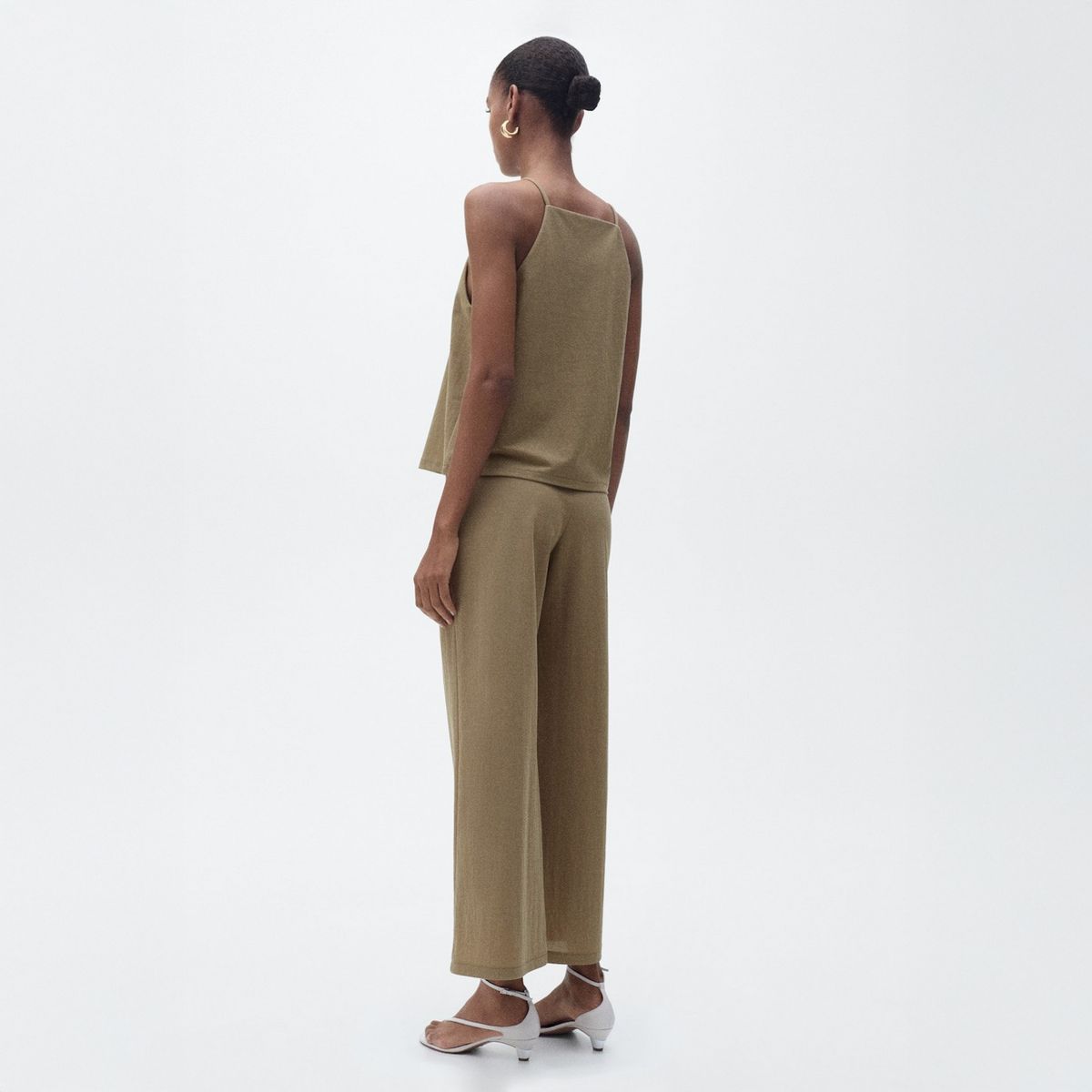 MANGO - Top Algodón Cuello Halter Mujer Mango