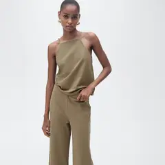 MANGO - Top Algodón Cuello Halter Mujer