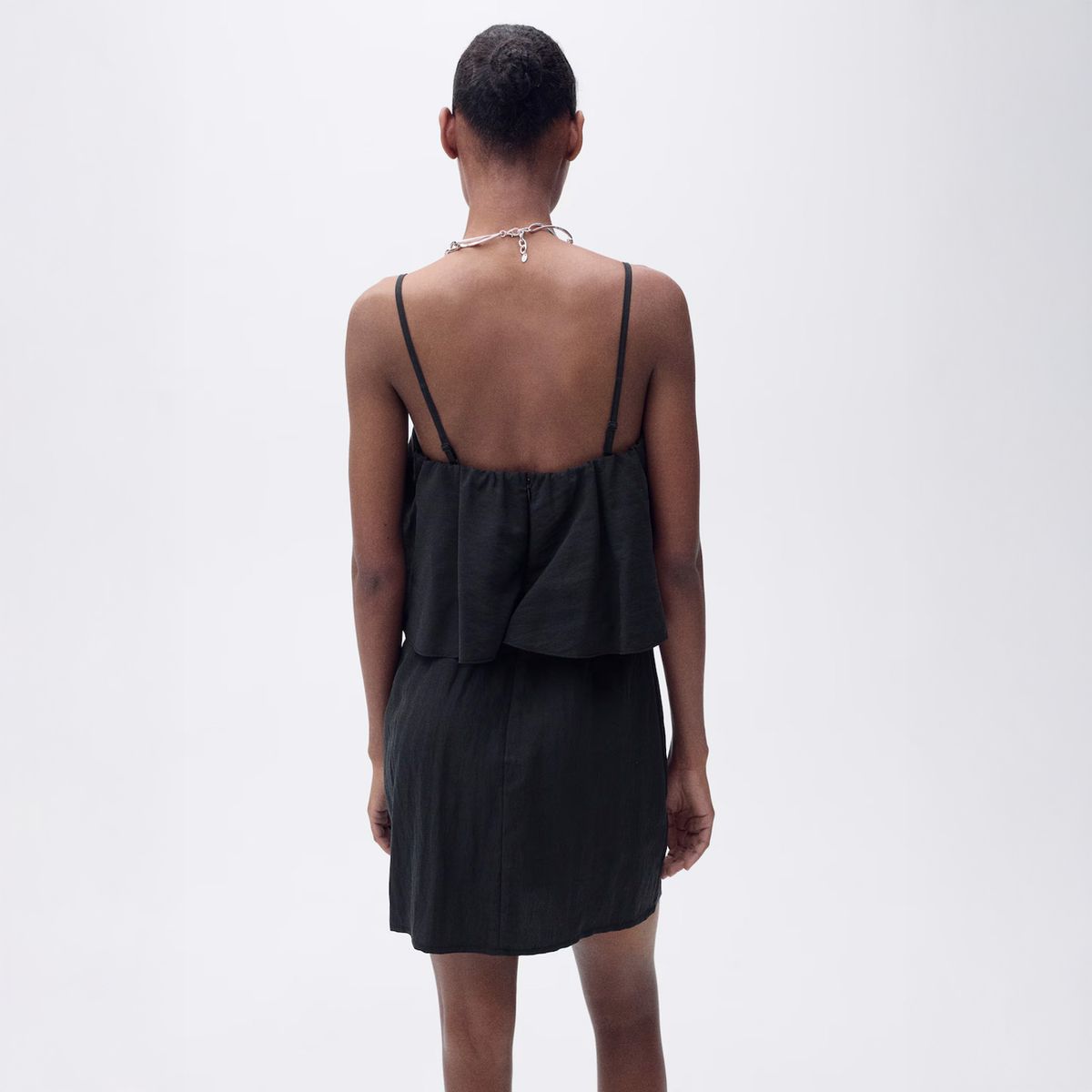 MANGO - Vestido Lyocell Volante Mujer Mango