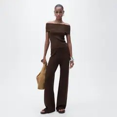 MANGO - Top Punto Hombros Descubiertos Mujer