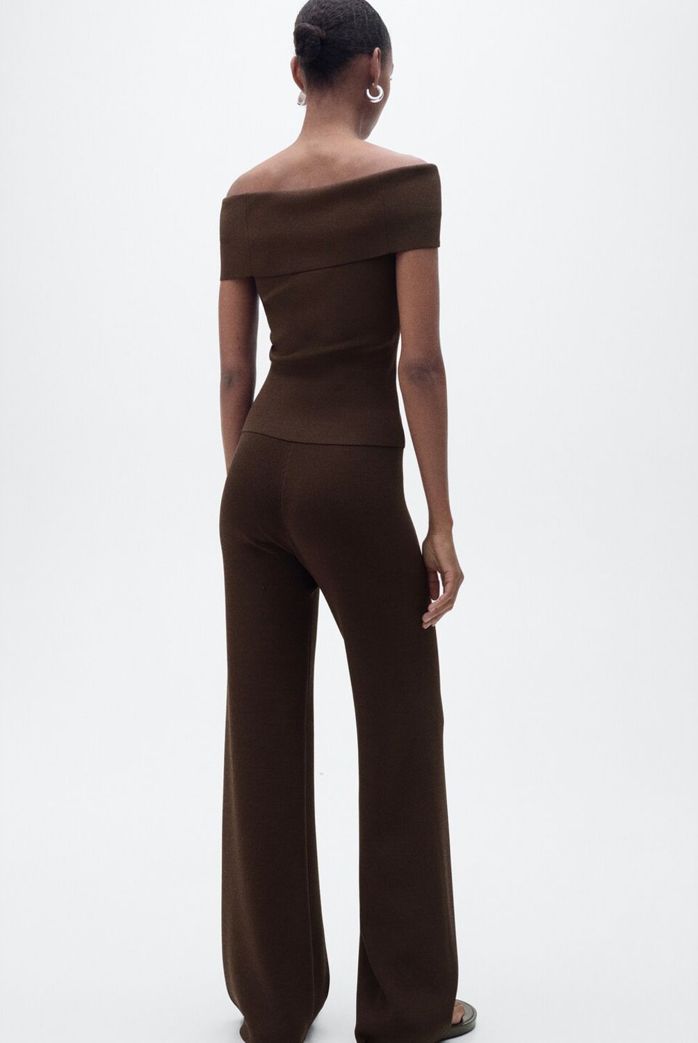 MANGO - Top Punto Hombros Descubiertos Mujer Mango
