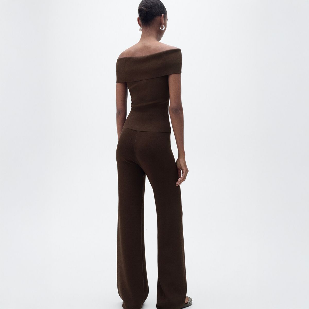 MANGO - Top Punto Hombros Descubiertos Mujer Mango