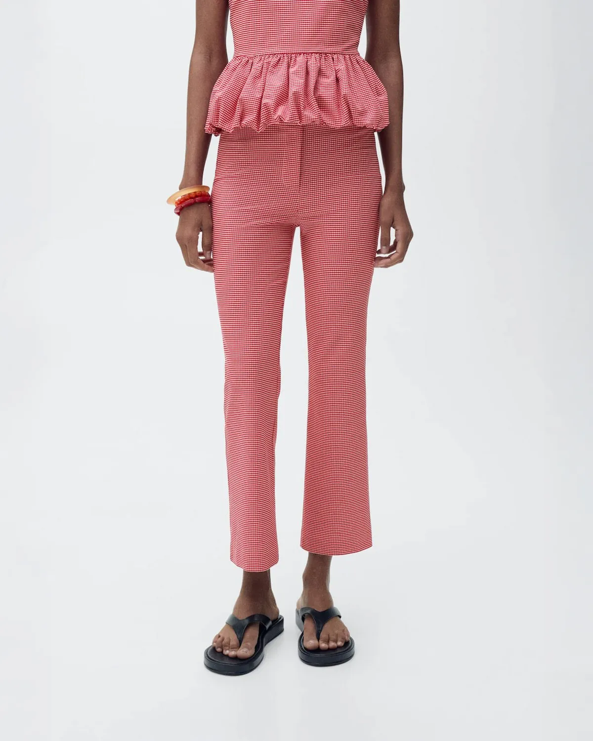 Ropa Abrigo Rojo Cuadros Mango Abrigo Cuadros Mango Pantalones