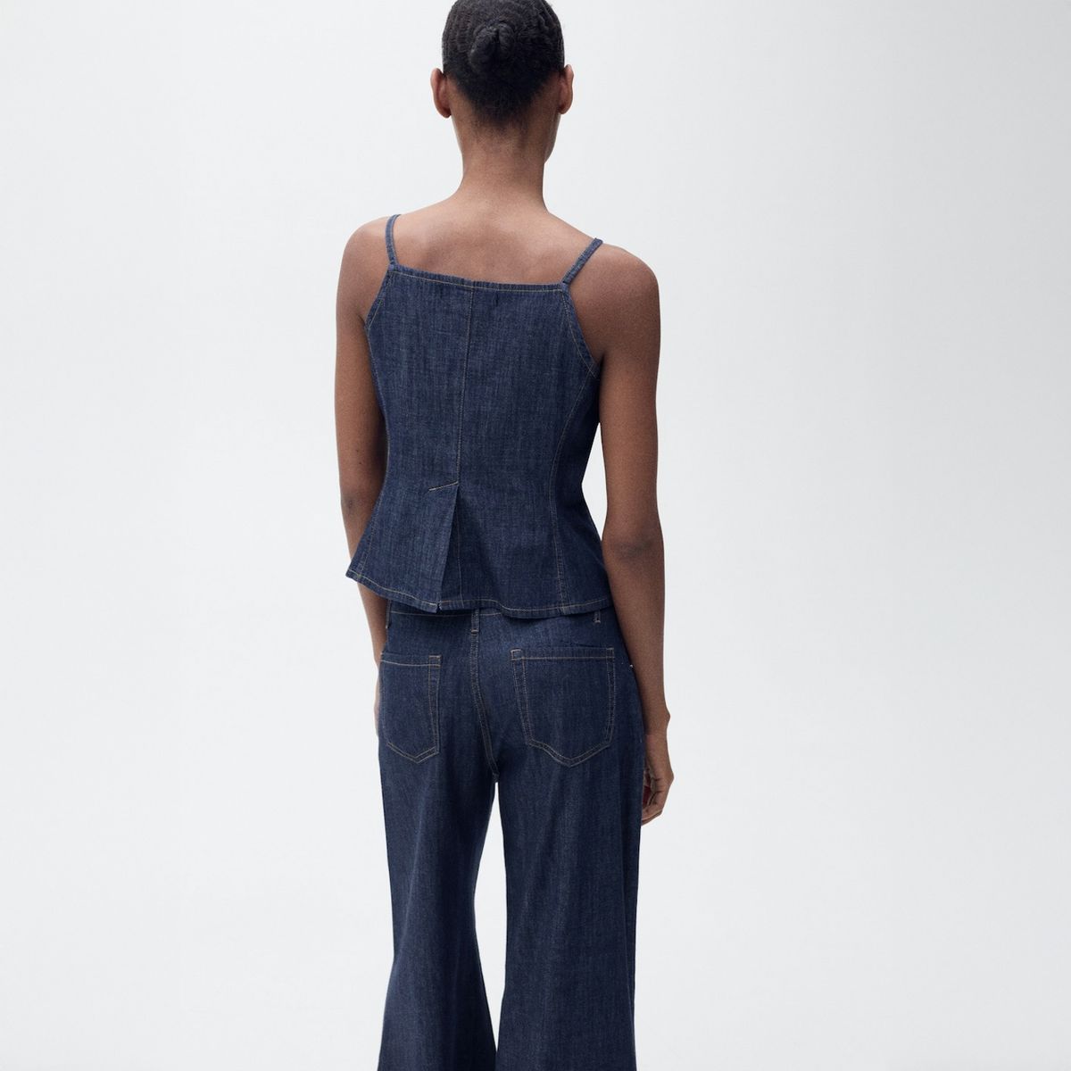 MANGO - Top Denim Botones Mujer Mango