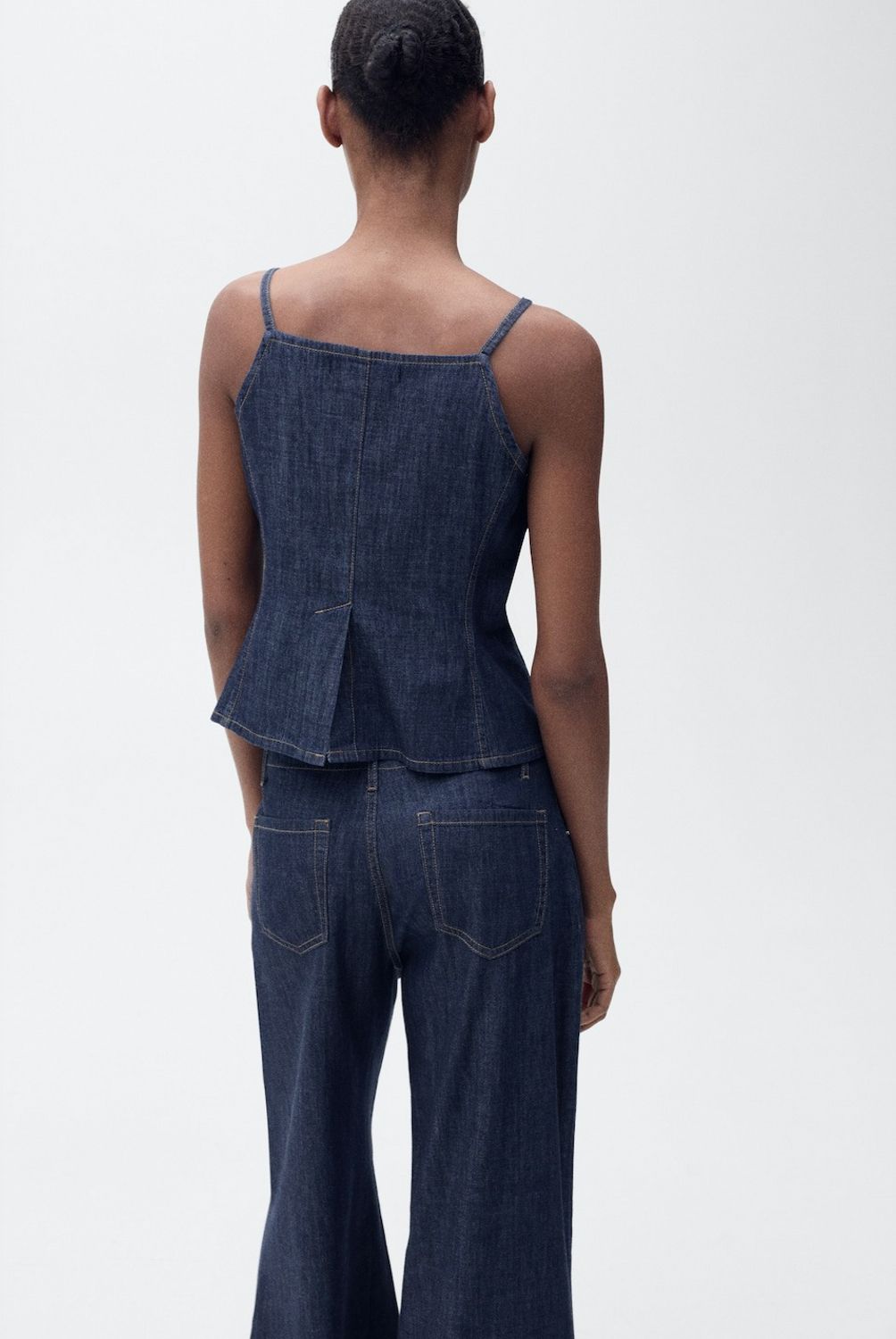 MANGO - Top Denim Botones Mujer Mango