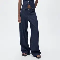 MANGO - Jeans Wideleg Tiro Medio Mujer