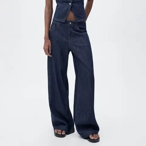 MANGO - Jeans Wideleg Tiro Medio Mujer