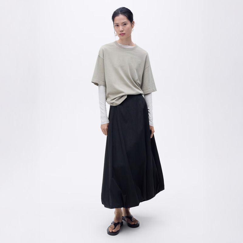 MANGO - Falda Midi Globo Mujer Mango