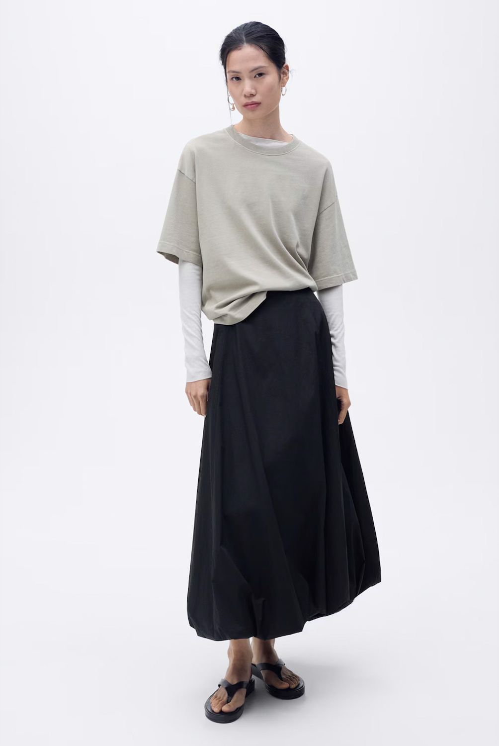 MANGO - Falda Midi Globo Mujer Mango