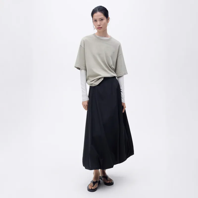 MANGO - Falda Midi Globo Mujer Mango