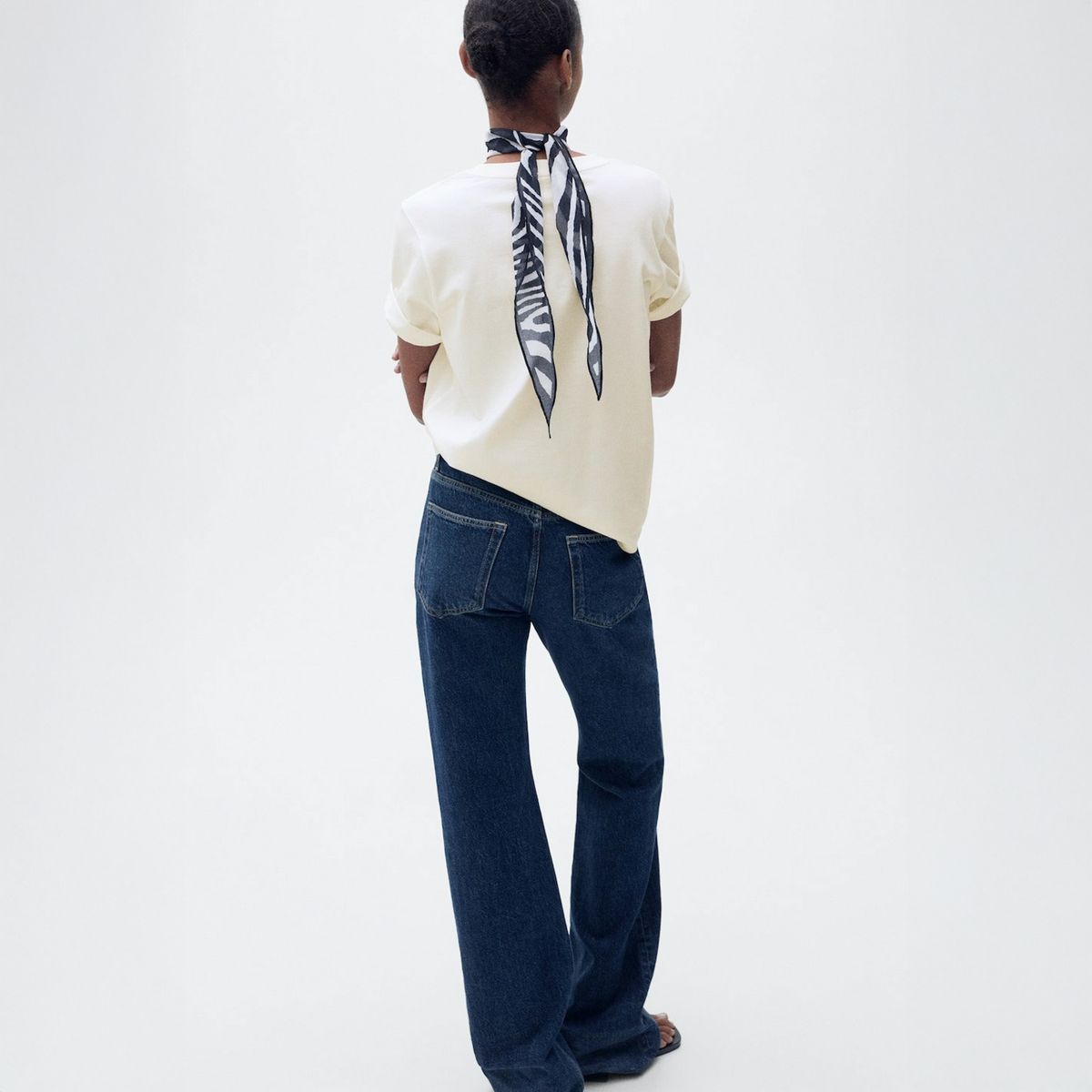 MANGO - Polera Estampada Manga Corta Mujer Mango