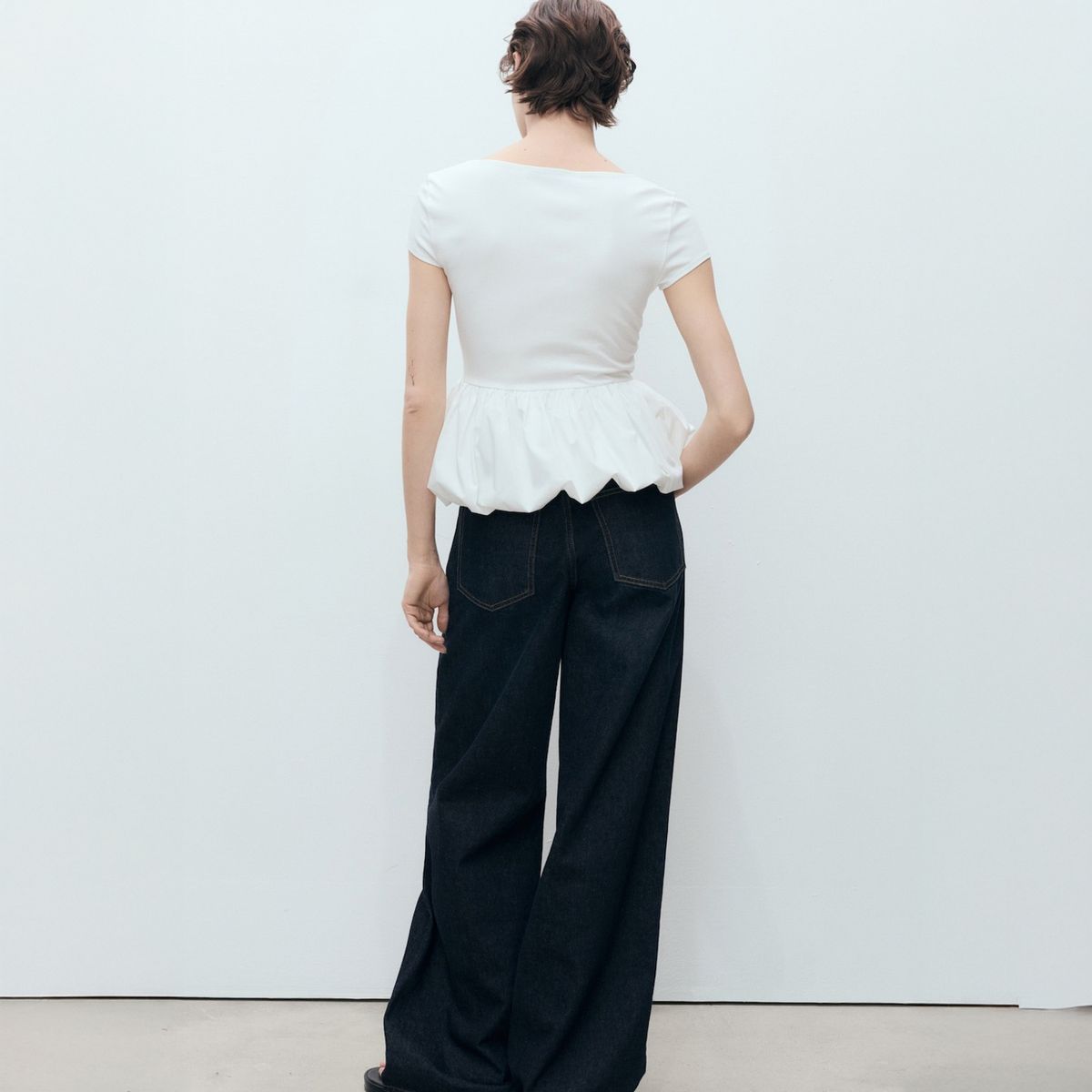 MANGO - Top Volante Manga Corta Mujer Mango