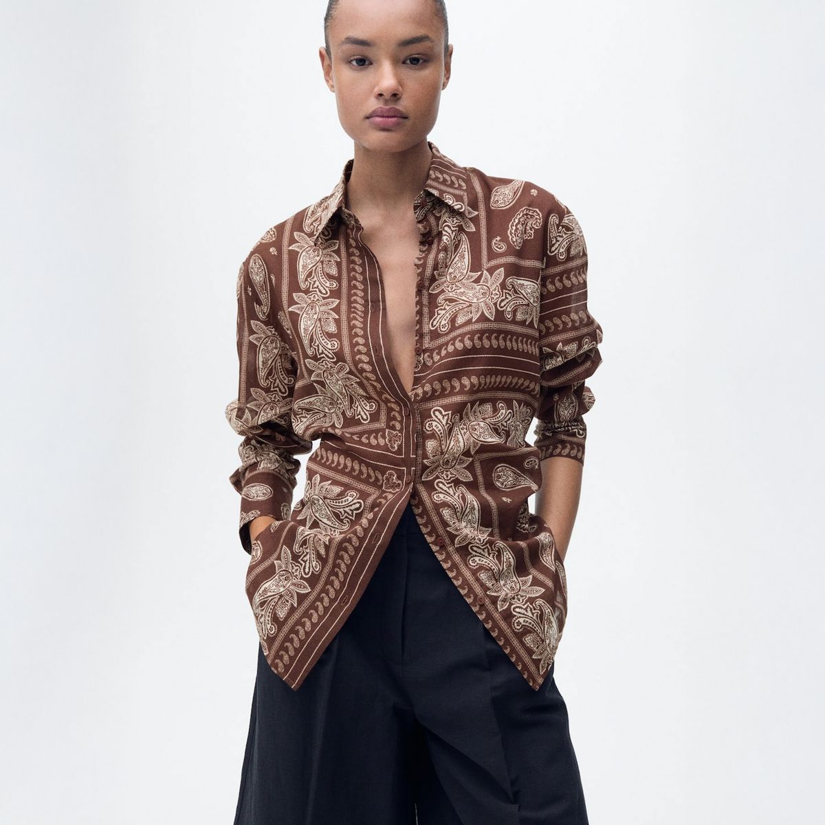 MANGO - Blusa regular paisley Mujer Mango