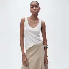 MANGO - Top Tirantes Lino Mujer