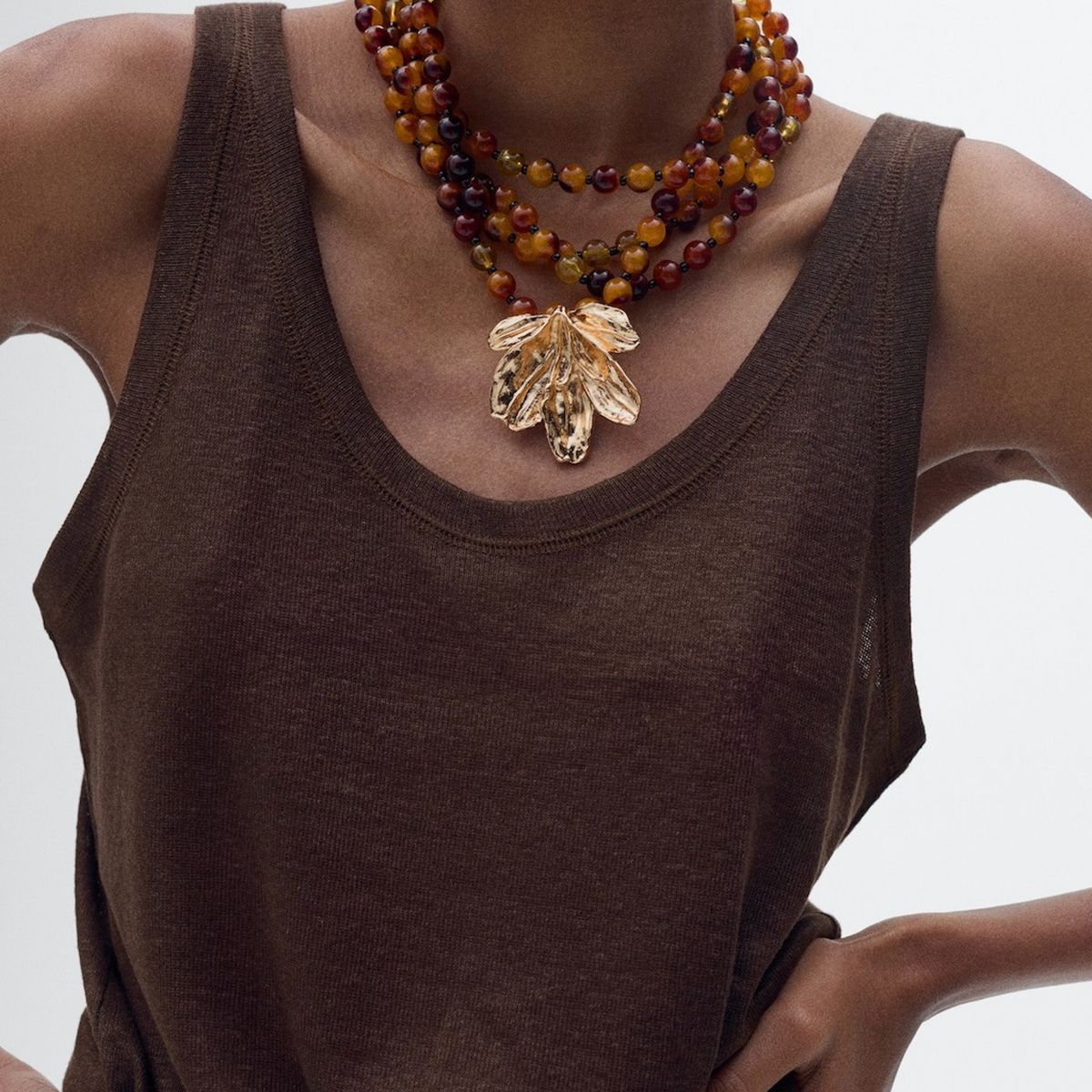 MANGO - Top Tirantes Lino Mujer Mango