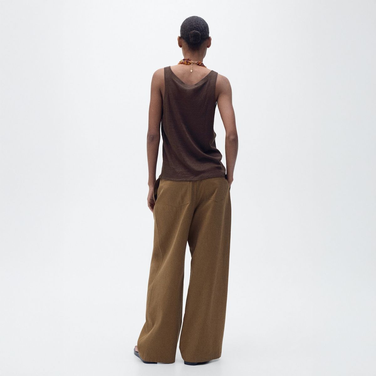 MANGO - Top Tirantes Lino Mujer Mango